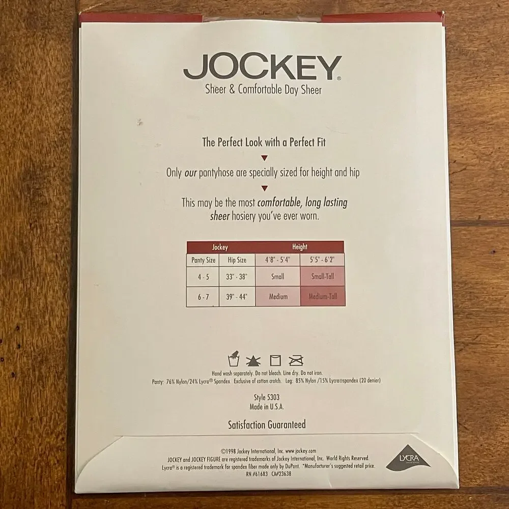 Jockey Bodyshaper Pantyhose Enhanced Control Top Size:  Medium, Color: Sand C-14
